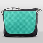 White Polkadot Hearts on Tiffany Aqua Blue  Messenger Bags Front