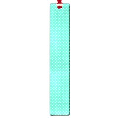 White Polkadot Hearts On Tiffany Aqua Blue  Large Book Marks by PodArtist