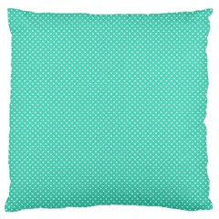 White Polkadot Hearts On Tiffany Aqua Blue  Standard Flano Cushion Case (one Side) by PodArtist