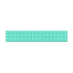 White Polkadot Hearts On Tiffany Aqua Blue  Flano Scarf (mini) by PodArtist