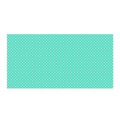 White Polkadot Hearts On Tiffany Aqua Blue  Satin Wrap by PodArtist