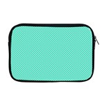 White Polkadot Hearts on Tiffany Aqua Blue  Apple MacBook Pro 17  Zipper Case Front