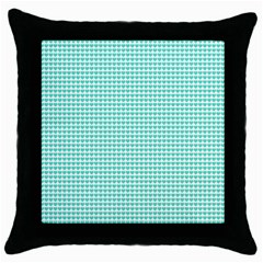 Tiffany Aqua Blue Candy Hearts On White Throw Pillow Case (black) by PodArtist