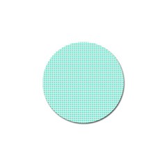 Tiffany Aqua Blue Candy Hearts On White Golf Ball Marker (10 Pack) by PodArtist