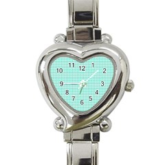 Tiffany Aqua Blue Candy Hearts On White Heart Italian Charm Watch by PodArtist