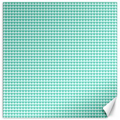 Tiffany Aqua Blue Candy Hearts On White Canvas 16  X 16   by PodArtist