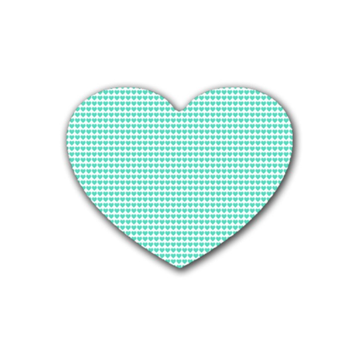 Tiffany Aqua Blue Candy Hearts on White Heart Coaster (4 pack) 