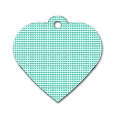 Tiffany Aqua Blue Candy Hearts On White Dog Tag Heart (one Side) by PodArtist