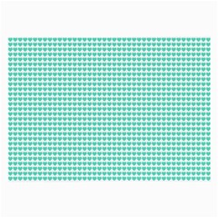 Tiffany Aqua Blue Candy Hearts On White Large Glasses Cloth (2-side) by PodArtist