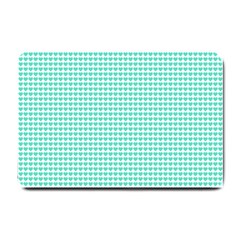 Tiffany Aqua Blue Candy Hearts On White Small Doormat  by PodArtist