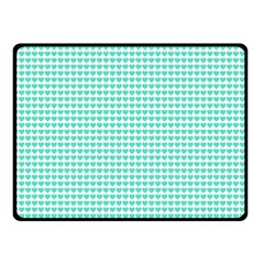 Tiffany Aqua Blue Candy Hearts On White Fleece Blanket (small) by PodArtist