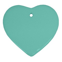 Tiffany Aqua Blue Puffy Quilted Pattern Ornament (heart) by PodArtist