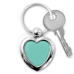 Tiffany Aqua Blue Puffy Quilted Pattern Key Chains (Heart)  Front