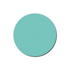 Tiffany Aqua Blue Puffy Quilted Pattern Rubber Round Coaster (4 Pack)  by PodArtist