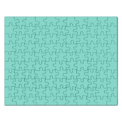 Tiffany Aqua Blue Puffy Quilted Pattern Rectangular Jigsaw Puzzl by PodArtist