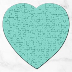 Tiffany Aqua Blue Puffy Quilted Pattern Jigsaw Puzzle (heart) by PodArtist