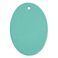 Tiffany Aqua Blue Puffy Quilted Pattern Oval Ornament (two Sides) by PodArtist