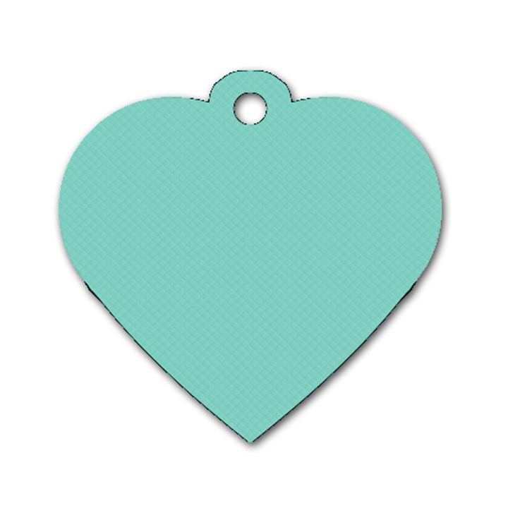 Tiffany Aqua Blue Puffy Quilted Pattern Dog Tag Heart (One Side)