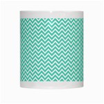 Tiffany Aqua Blue Chevron Zig Zag White Mugs Center