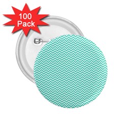 Tiffany Aqua Blue Chevron Zig Zag 2 25  Buttons (100 Pack)  by PodArtist