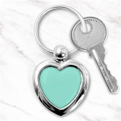 Tiffany Aqua Blue Chevron Zig Zag Key Chains (heart)  by PodArtist