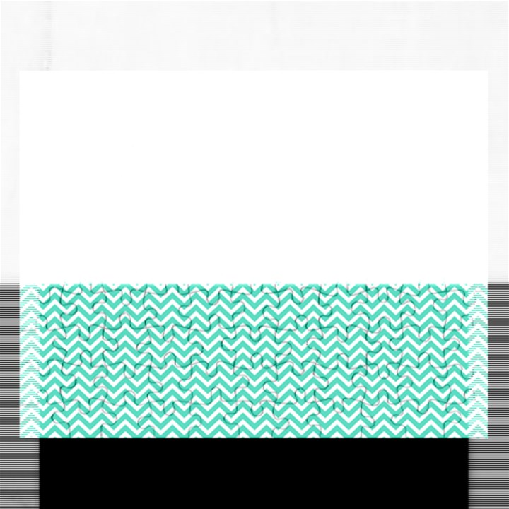 Tiffany Aqua Blue Chevron Zig Zag Rectangular Jigsaw Puzzl