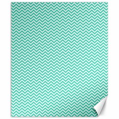 Tiffany Aqua Blue Chevron Zig Zag Canvas 8  X 10  by PodArtist