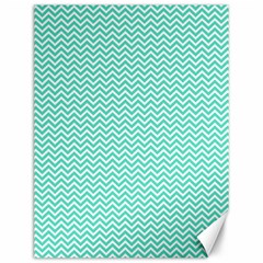 Tiffany Aqua Blue Chevron Zig Zag Canvas 12  X 16   by PodArtist