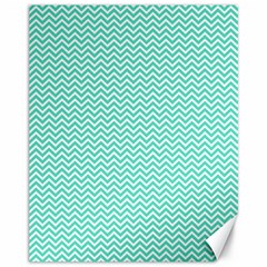 Tiffany Aqua Blue Chevron Zig Zag Canvas 11  X 14   by PodArtist