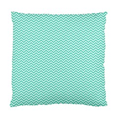 Tiffany Aqua Blue Chevron Zig Zag Standard Cushion Case (one Side) by PodArtist