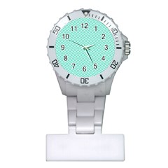 Tiffany Aqua Blue Chevron Zig Zag Plastic Nurses Watch by PodArtist