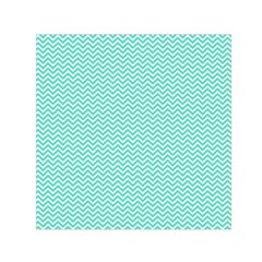 Tiffany Aqua Blue Chevron Zig Zag Small Satin Scarf (square) by PodArtist