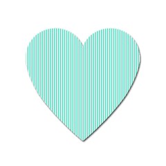 Classy Tiffany Aqua Blue Sailor Stripes Heart Magnet