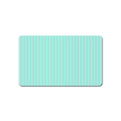 Classy Tiffany Aqua Blue Sailor Stripes Magnet (name Card) by PodArtist