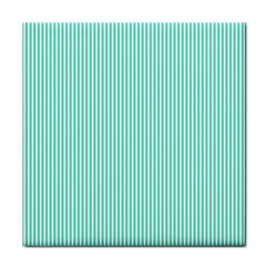 Classy Tiffany Aqua Blue Sailor Stripes Face Towel by PodArtist