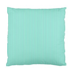 Classy Tiffany Aqua Blue Sailor Stripes Standard Cushion Case (two Sides) by PodArtist