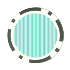 Classy Tiffany Aqua Blue Sailor Stripes Poker Chip Card Guard (10 Pack) by PodArtist