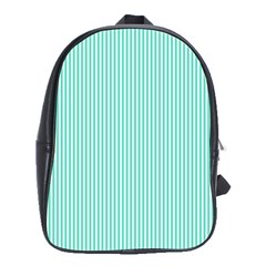 Classy Tiffany Aqua Blue Sailor Stripes School Bag (large) by PodArtist