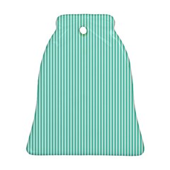 Classy Tiffany Aqua Blue Sailor Stripes Ornament (bell) by PodArtist