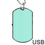 Classy Tiffany Aqua Blue Sailor Stripes Dog Tag USB Flash (Two Sides) Front