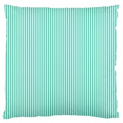 Classy Tiffany Aqua Blue Sailor Stripes Large Flano Cushion Case (two Sides) by PodArtist