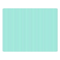 Classy Tiffany Aqua Blue Sailor Stripes Double Sided Flano Blanket (large)  by PodArtist