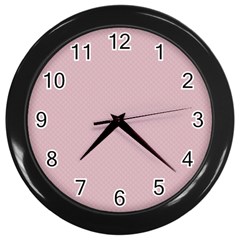 Baby Pink Stitched And Quilted Pattern Wall Clocks (black) by PodArtist