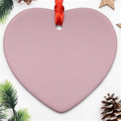 Baby Pink Stitched And Quilted Pattern Heart Ornament (two Sides) by PodArtist