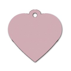 Baby Pink Stitched And Quilted Pattern Dog Tag Heart (one Side) by PodArtist