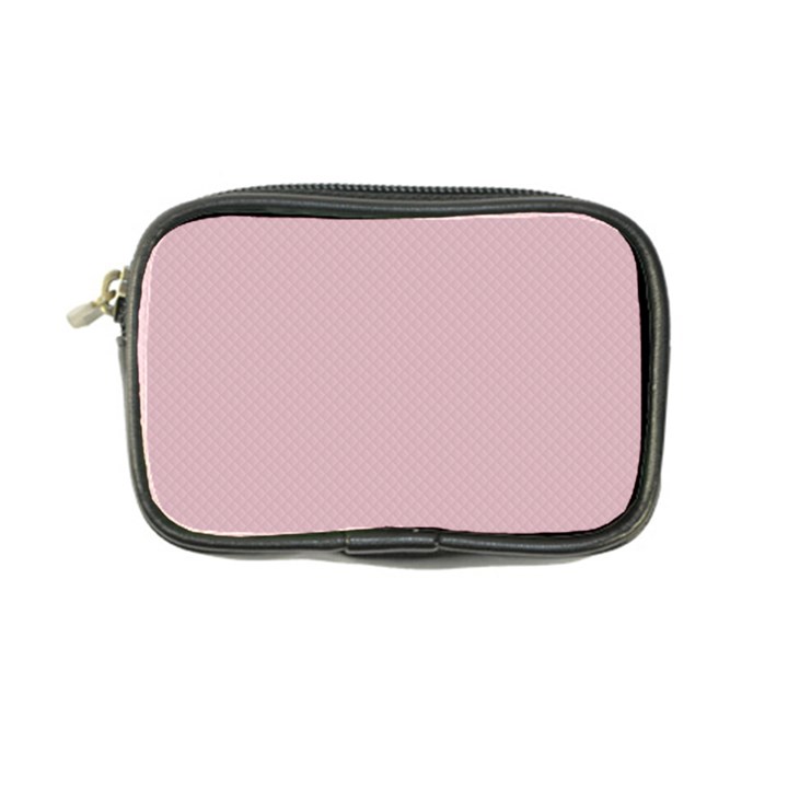 Baby Pink Stitched and Quilted Pattern Coin Purse