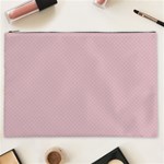 Baby Pink Stitched and Quilted Pattern Cosmetic Bag (XXL)  Front