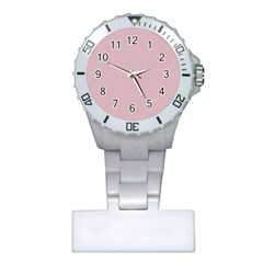 Baby Pink Stitched And Quilted Pattern Plastic Nurses Watch by PodArtist