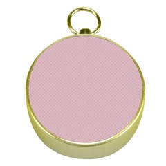 Baby Pink Stitched And Quilted Pattern Gold Compasses by PodArtist