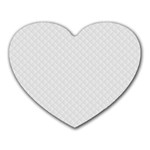 Bright White Stitched and Quilted Pattern Heart Mousepads Front